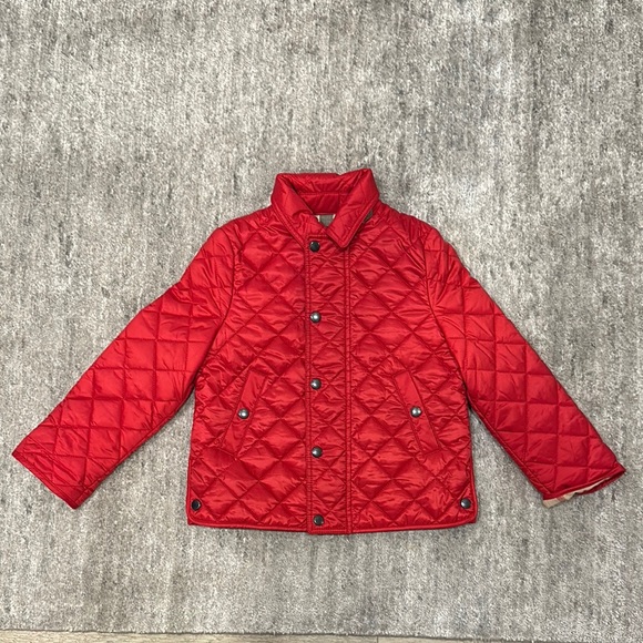 Burberry Kids Classic Quilted Red Jacket